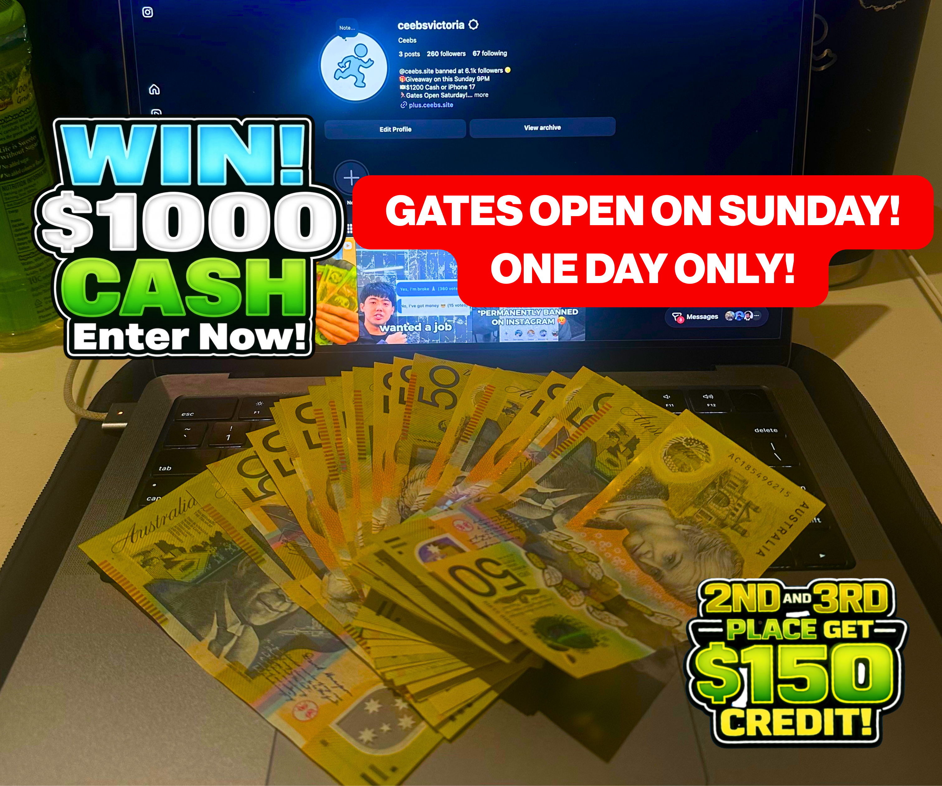 $1000 CASH (1 DAY)